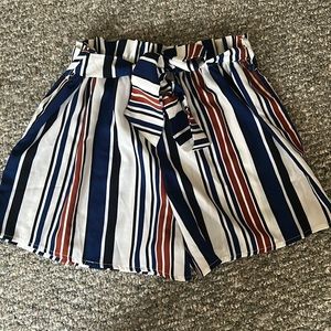 Striped Paper Bag Shorts
